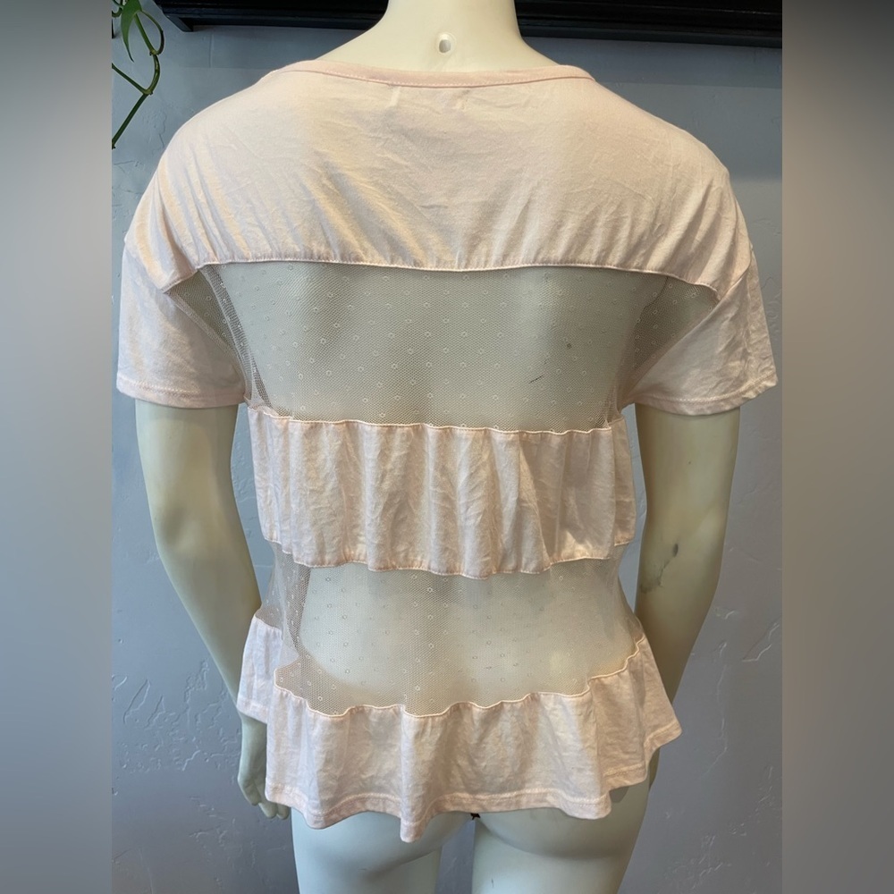 Women’s O’Neill Sheer Pink Ruffle Top size small - Picture 2 of 6
